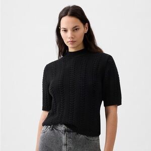 Gap Pointelle Mockneck Sweater Cotton M